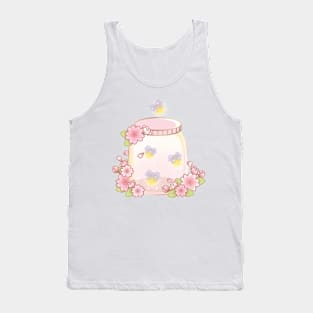 Magical Sakura Cherry Blossoms Floral Firefly Bottle Tank Top